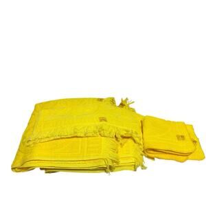 Vintage Tastemaker Yellow Towel Set 5 Piece Bath Towels Hand Towel Washcloths